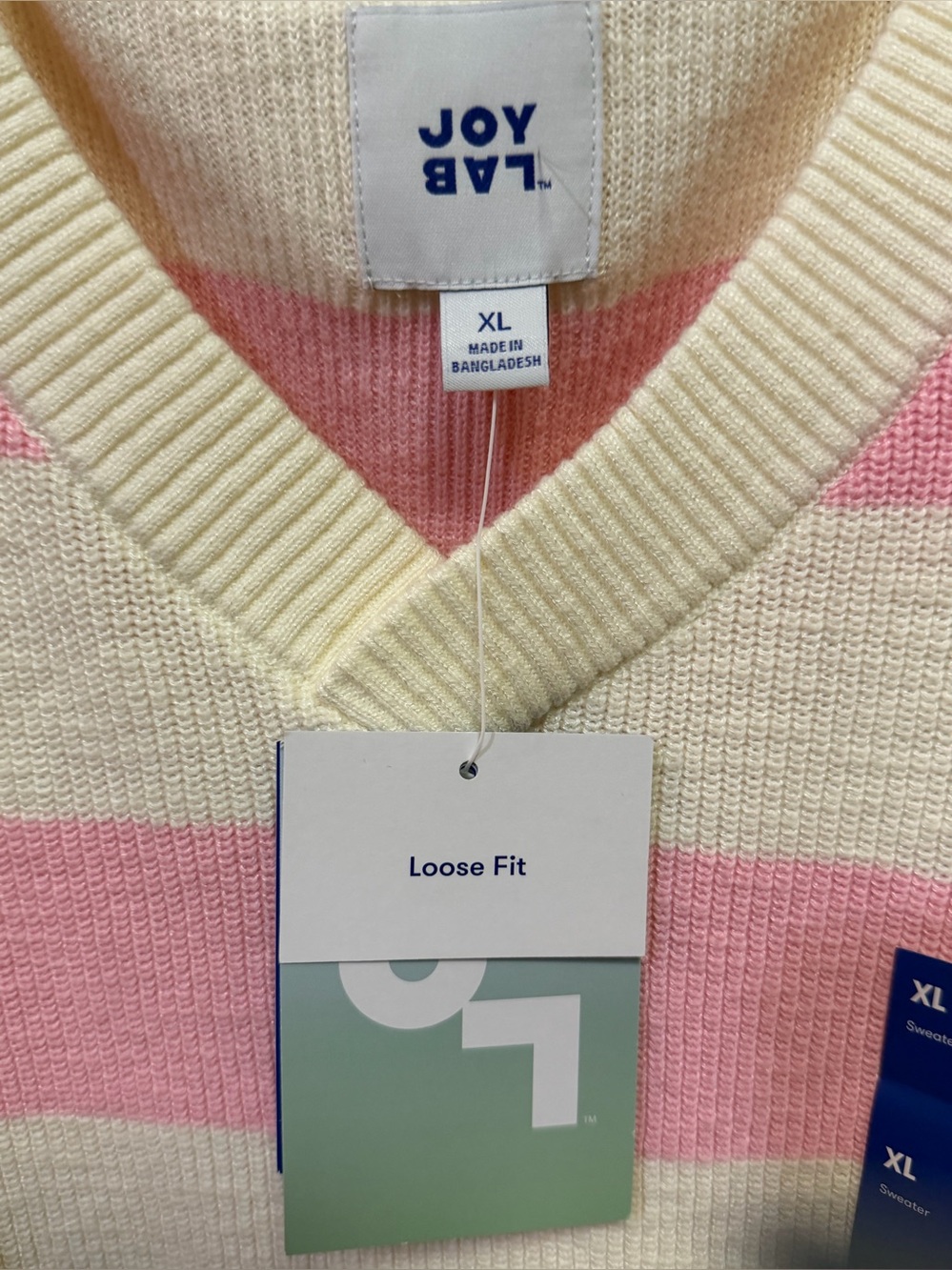 Joylab Pink and Cream Striped Women's Sweater - Picture 4 of 7